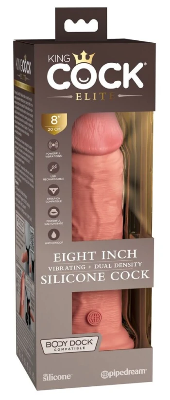 King Cock Elite Dual Vibrating Density 8''