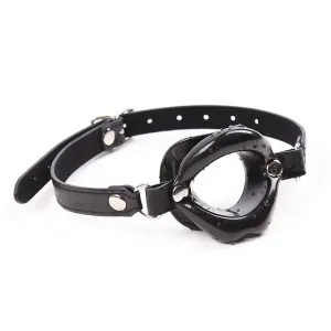 Ohmama Fetish Black Lips Gap With Pu Strap