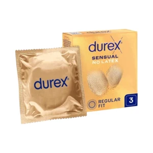 Durex Sensual No Latex 3 vnt. prezervatyvų dėžutė Durex Sensual No Latex 3 vnt. prezervatyvų dėžutė