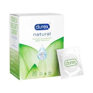 Durex Natural 30 vnt. prezervatyvų dėžutė