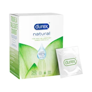Durex Natural 30 vnt. prezervatyvų dėžutė
