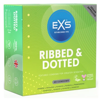 EXS Ribbed & Dotted 48 vnt. prezervatyvų dėžutė