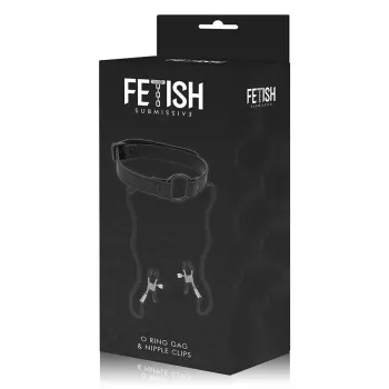 Fetish Submissive O Ring Gag Nipple Clips