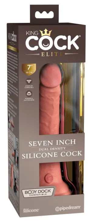 King Cock Elite vibrating + Dual Density Silicone Cock 7"