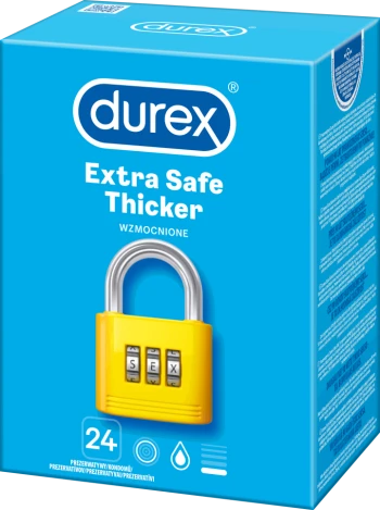 Durex Extra Safe 24 vnt prezervatyvų dėžutė
