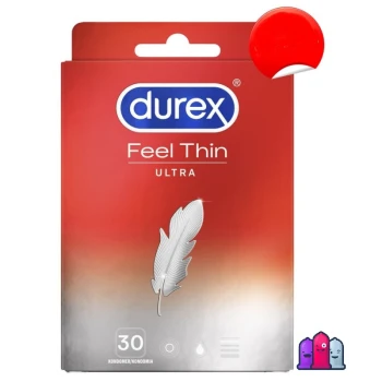 Durex Feel Thin Ultra 30 vnt. prezervatyvų dėžutė
