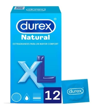 Durex Natural XL 12 vnt. prezervatyvų dėžutė