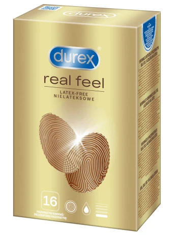 Durex Real Feel 16 vnt. prezervatyvų dėžutė