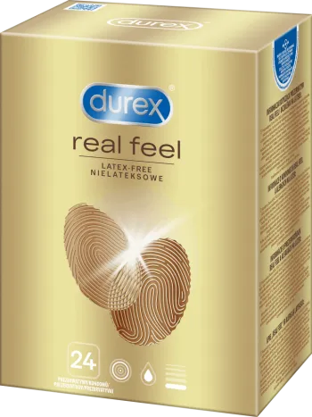 Durex Real Feel 24 vnt prezervatyvų dėžutė