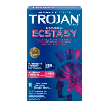 Trojan Double Ecstasy 10 vnt prezervatyvų dėžutė