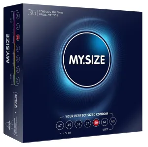 My.Size 60 mm. 36 vnt. prezervatyvų dėžutė