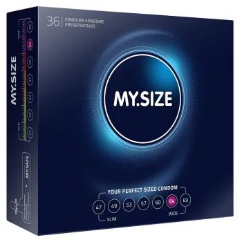 My.Size 64 mm. 36 vnt. prezervatyvų dėžutė