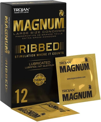 Trojan Magnum Ribbed 12 vnt prezervatyvai