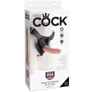 King Cock 6 Strap On Harness diržas ir dildo